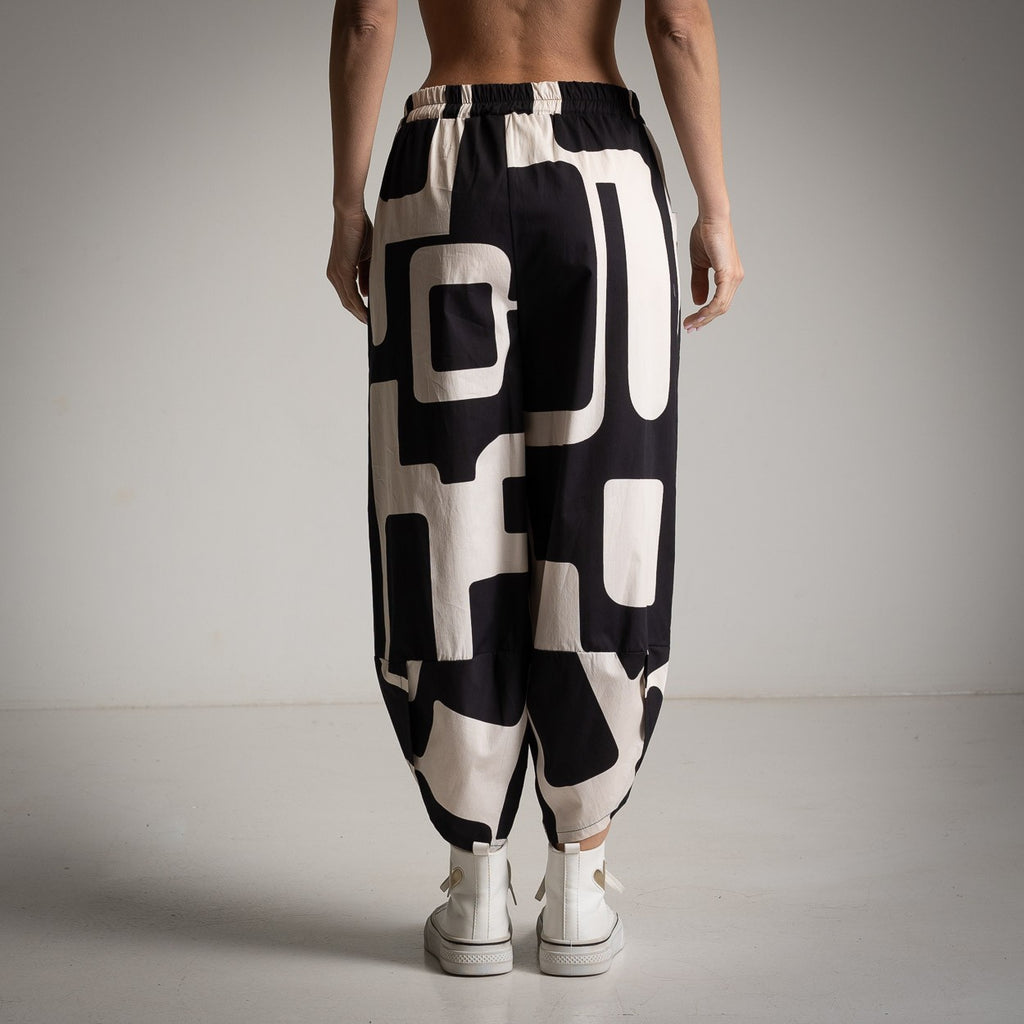 Pantalón Estampado Óptico con Bolsillos