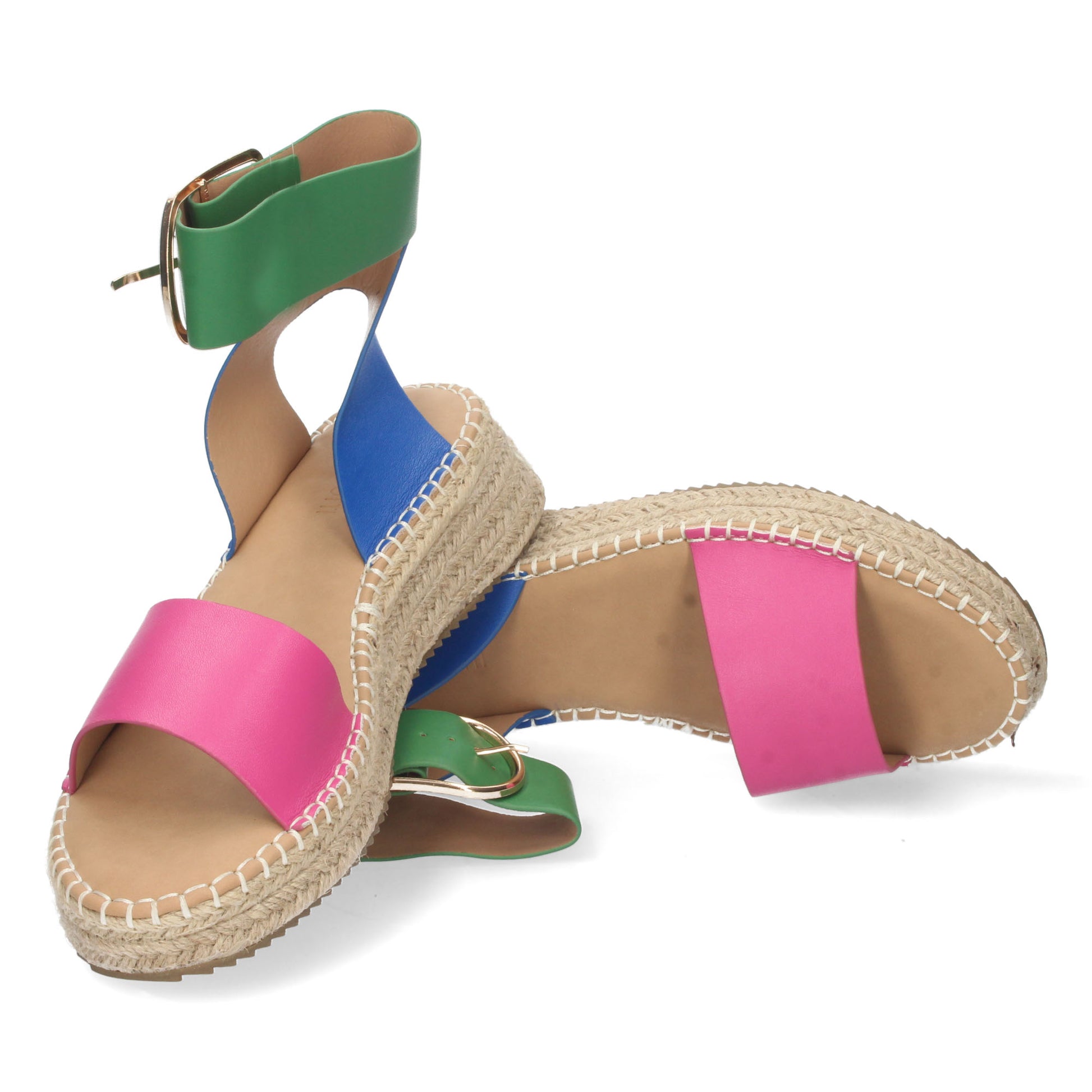 Sandalias Planas tricolor con suela de yute - color, frescura y comodidad en un solo paso