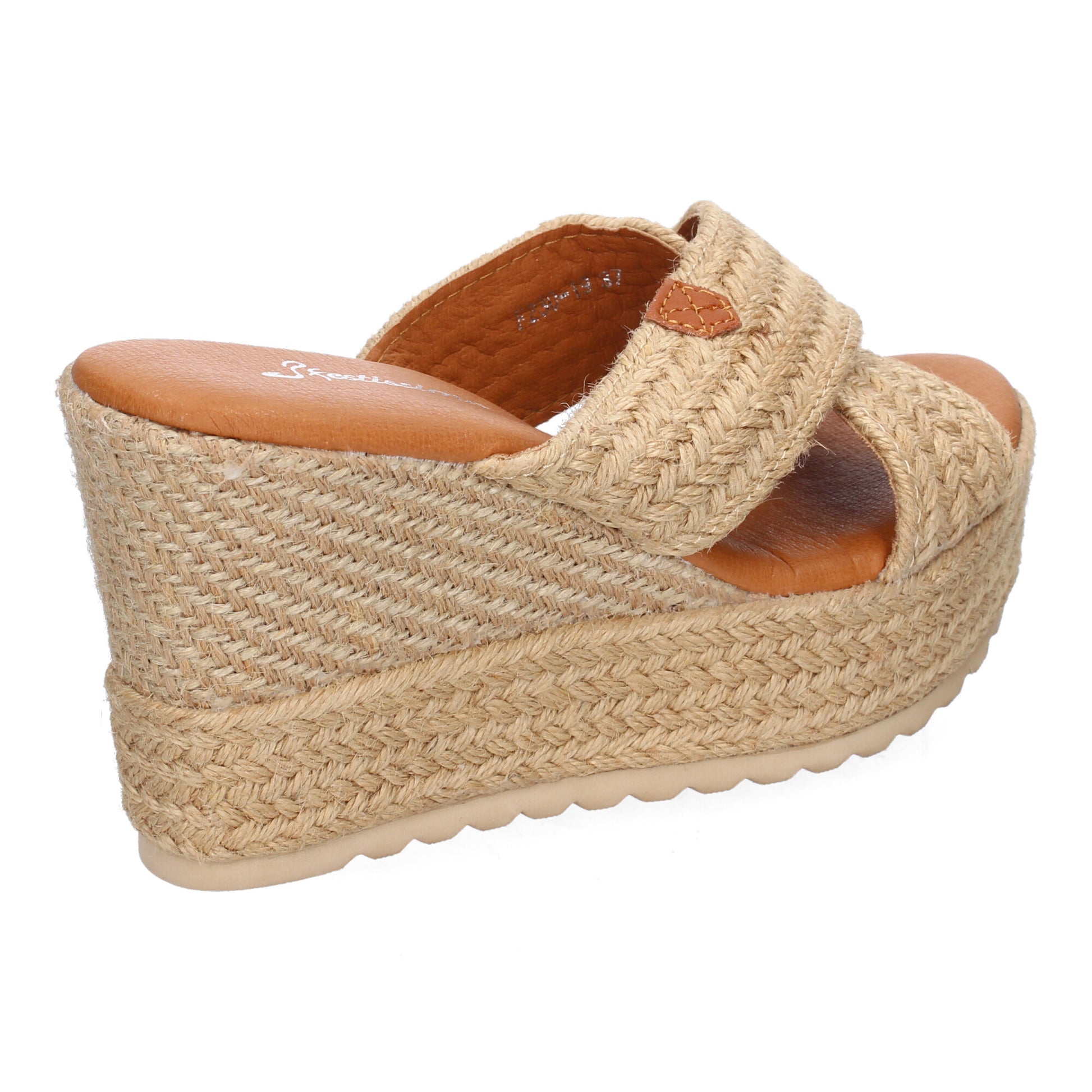 Sandalias de Cuña de Yute y tiras cruzadas para Mujer