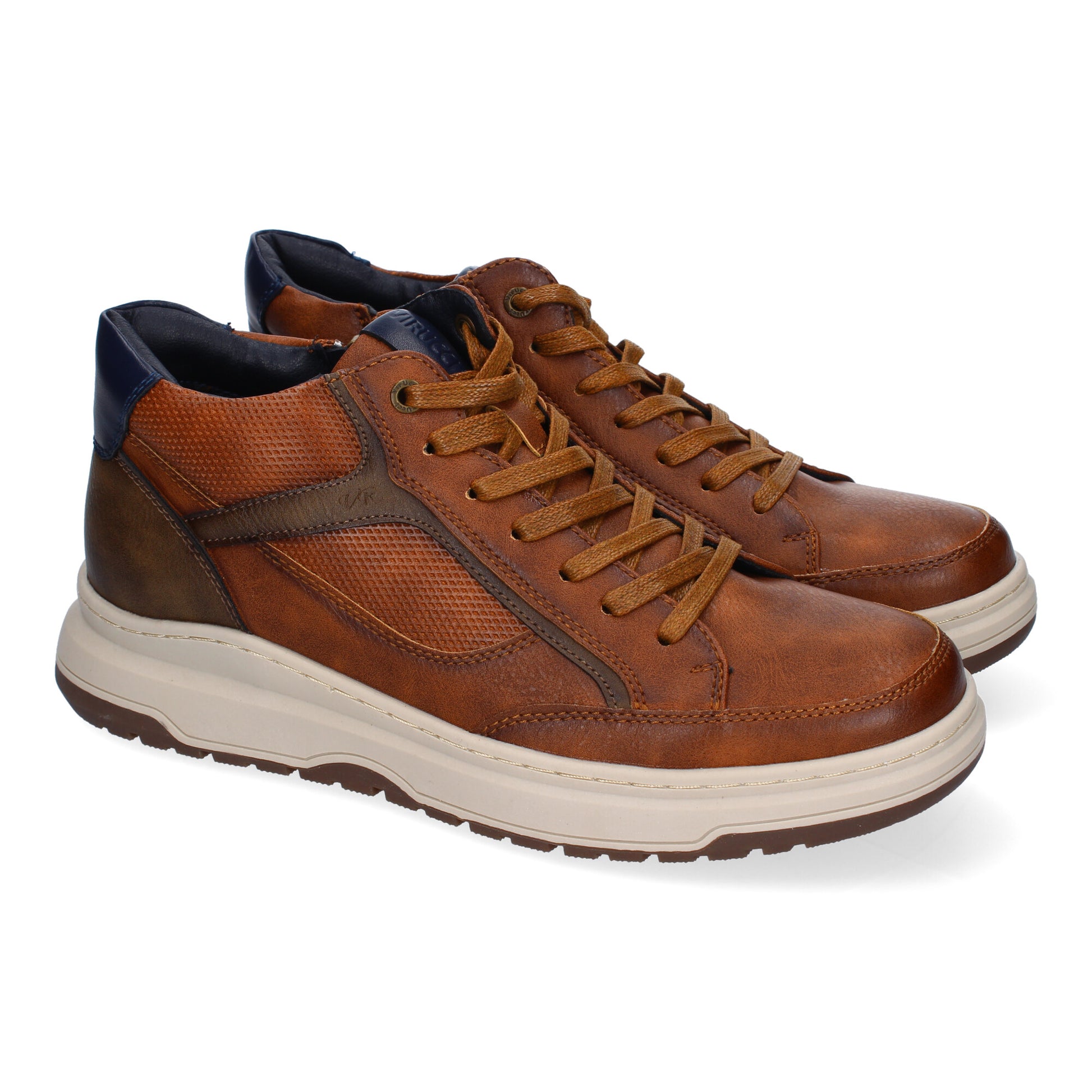 Zapatilla Abotinada Casual de Hombre en Color Cuero