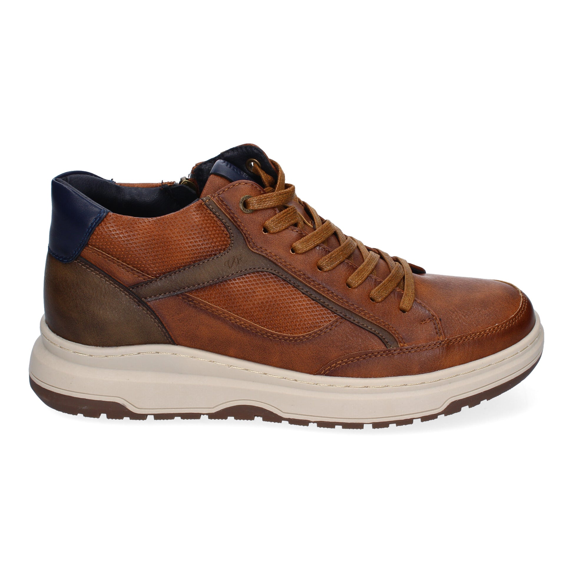 Zapatilla Abotinada Casual de Hombre en Color Cuero