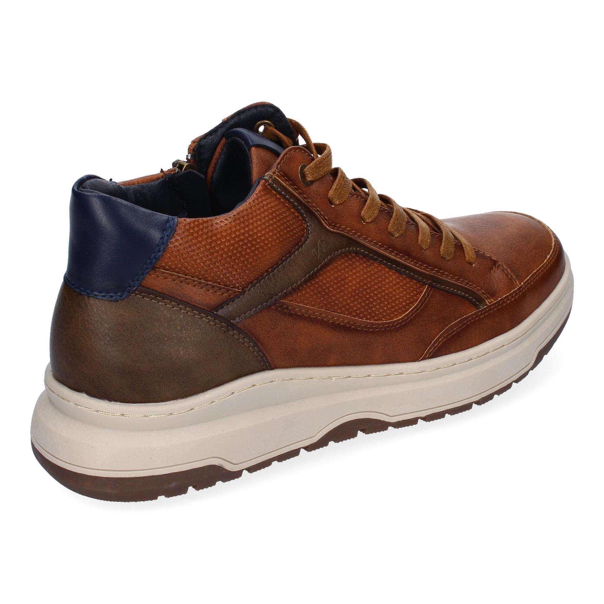 Zapatilla Abotinada Casual de Hombre en Color Cuero