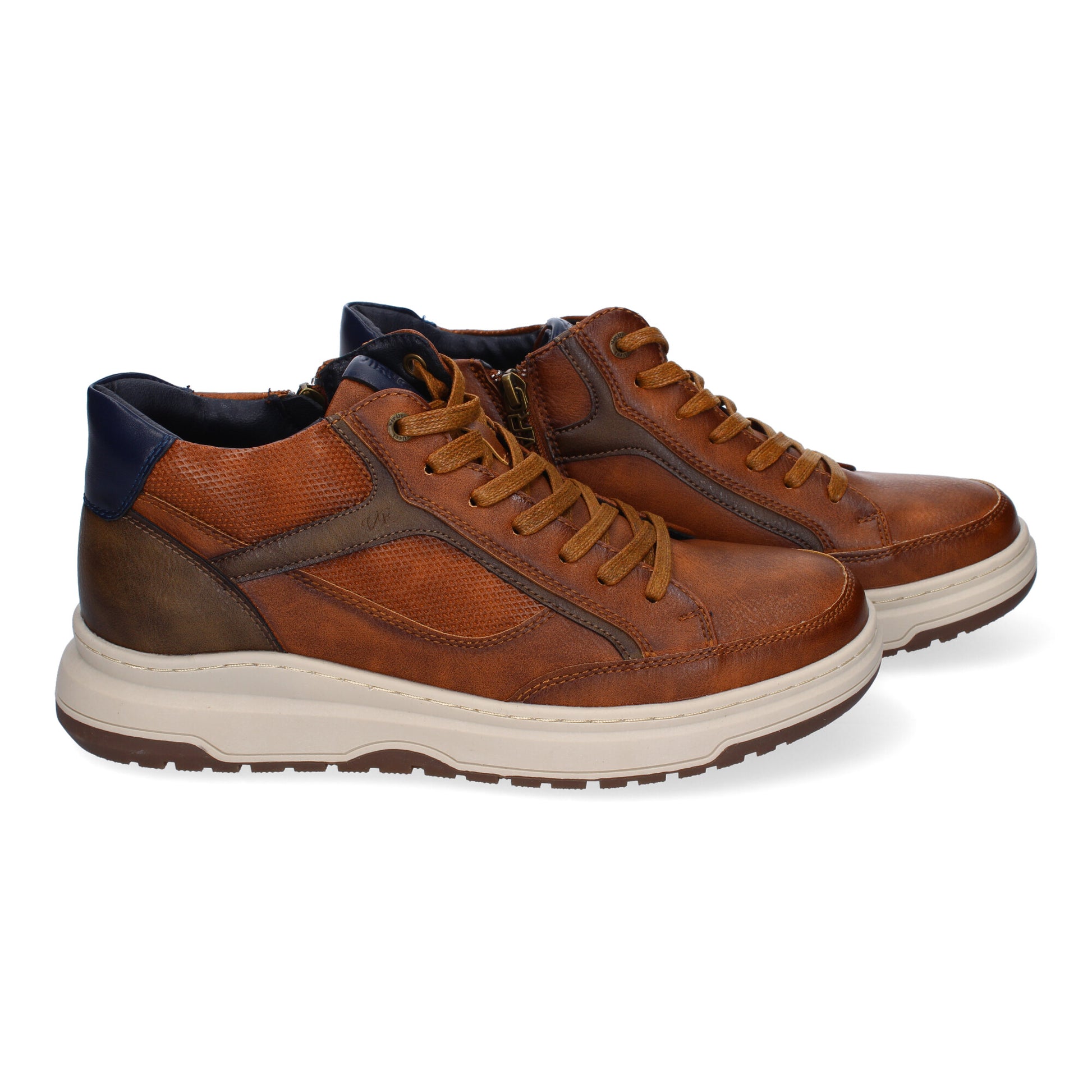Zapatilla Abotinada Casual de Hombre en Color Cuero