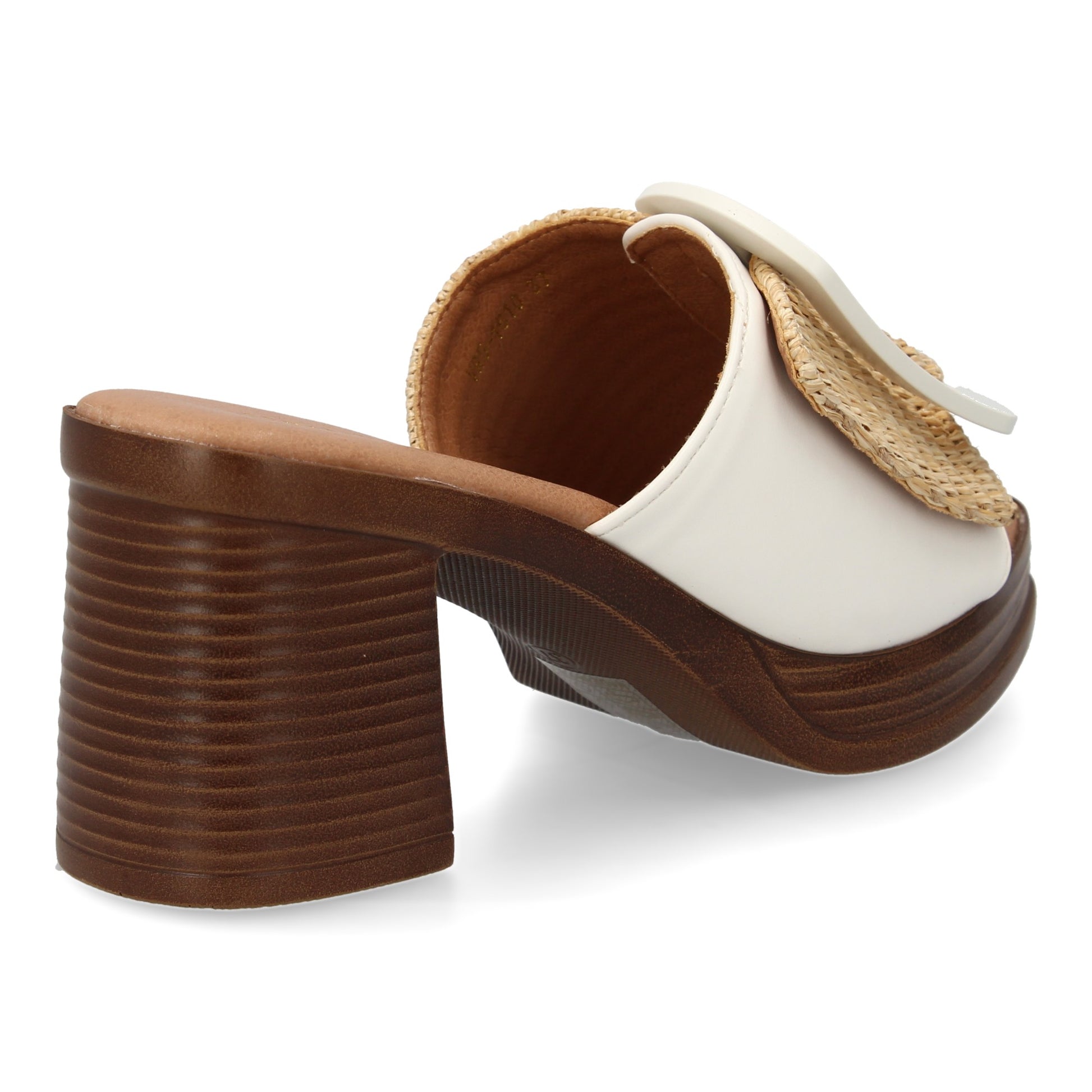 Zueco de Tacón Blanco para Mujer