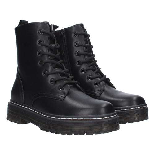 Bota de estilo militar negra para Mujer